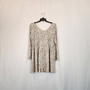 BE STAGE Beige Green Plum Gold Floral LS Romper Cottagecore Boho Comfy Women XXL